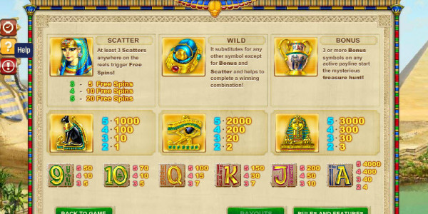 Cleopatra Treasure MCPcom Gamesos pay