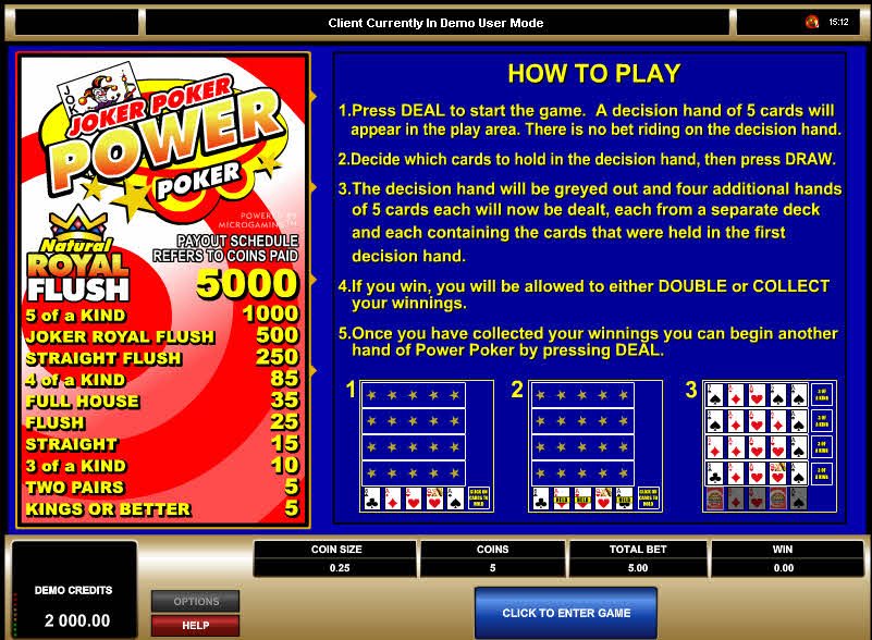 Joker Poker 4 Play Power Poker MCPcom Microgaming