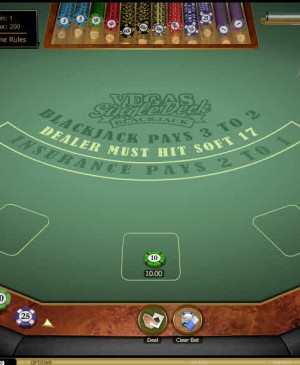 Vegas Single Deck Blackjack Gold MCPcom Microgaming