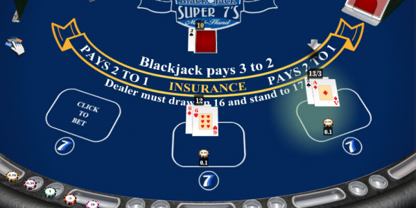 Blackjack Multihand Super Seven MCPcom iSoftBet pay