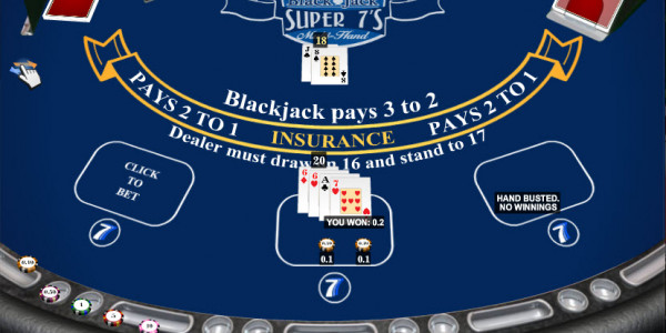 Blackjack Multihand Super Seven MCPcom iSoftBet pay2