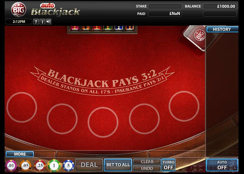 Auto Blackjack MCPcom Big Time Gaming