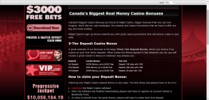 Maple Casino MCPcom bonus