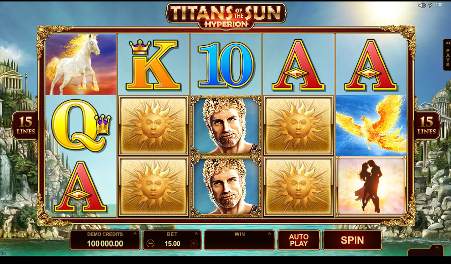 Titans of the Sun - Hyperion Video slots by Microgaming MCPcom