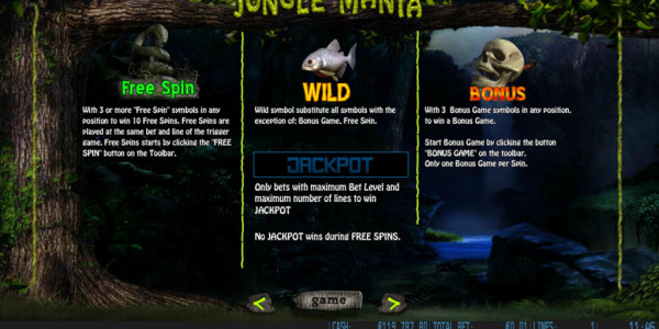 Jungle mania mcp paytable1